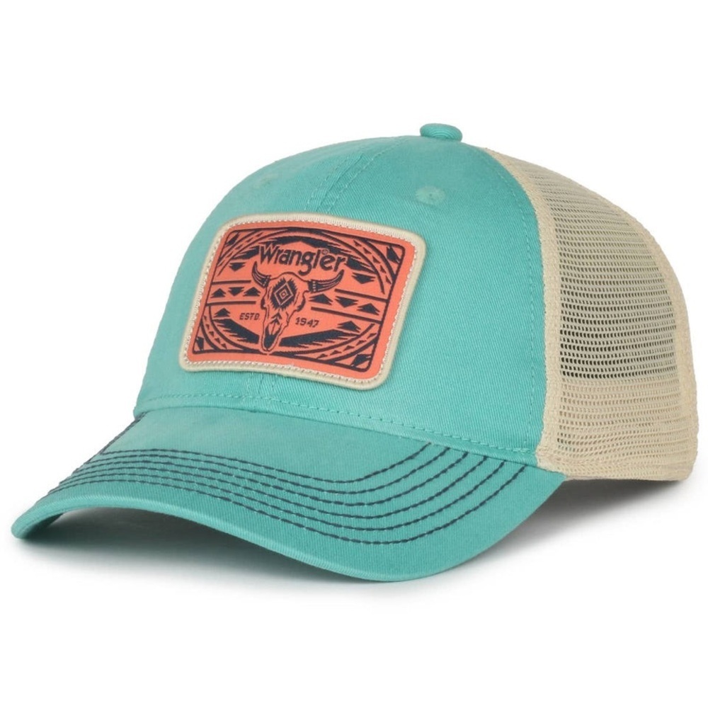 WRANGLER TEAL SKULL CAP
